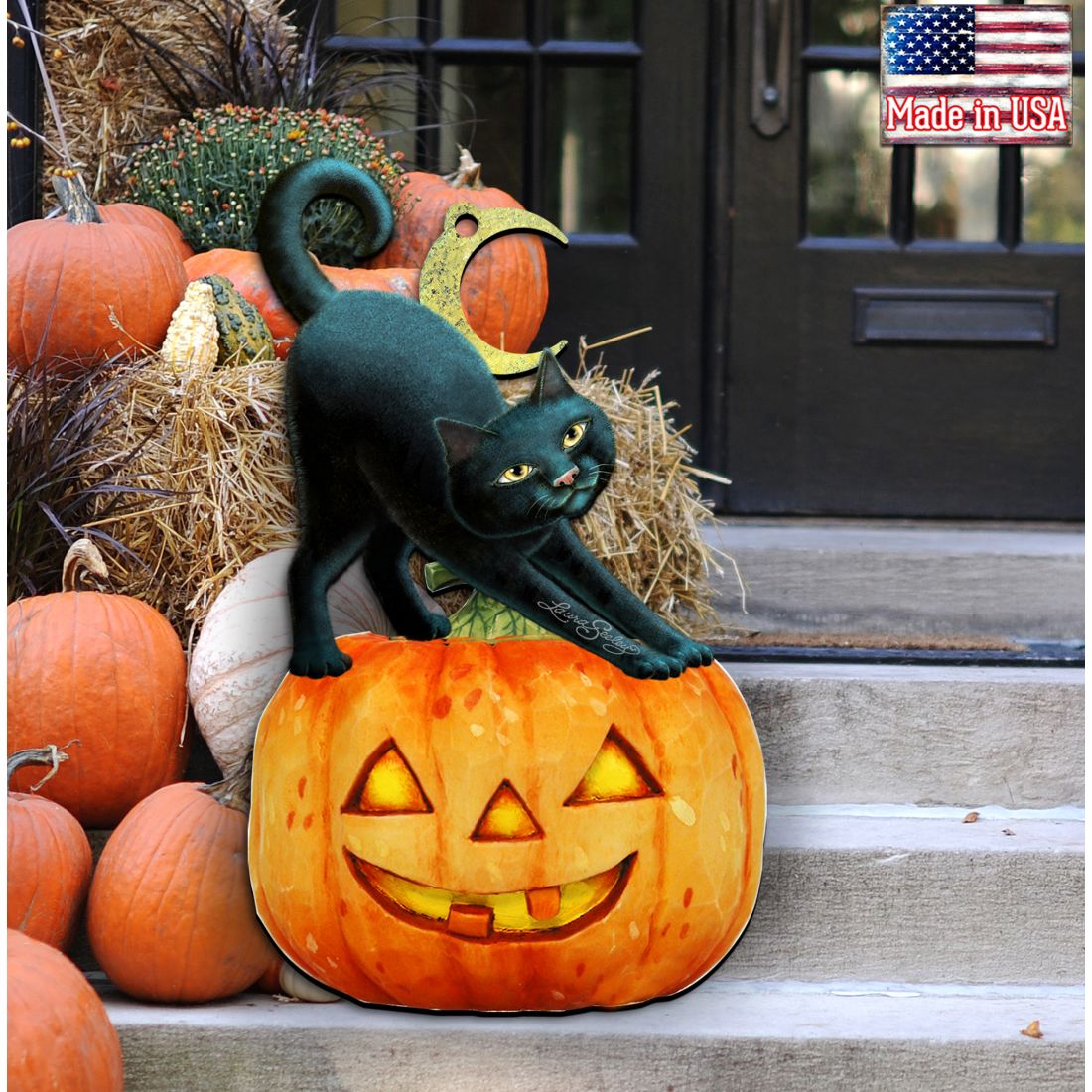 Spooky Halloween Cat Door Decor