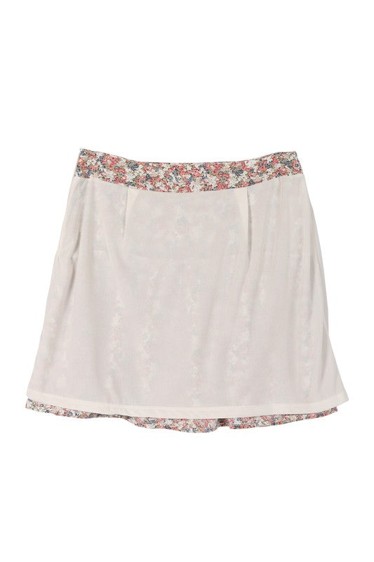 Ditsy Floral Ruffle Mini Skirt