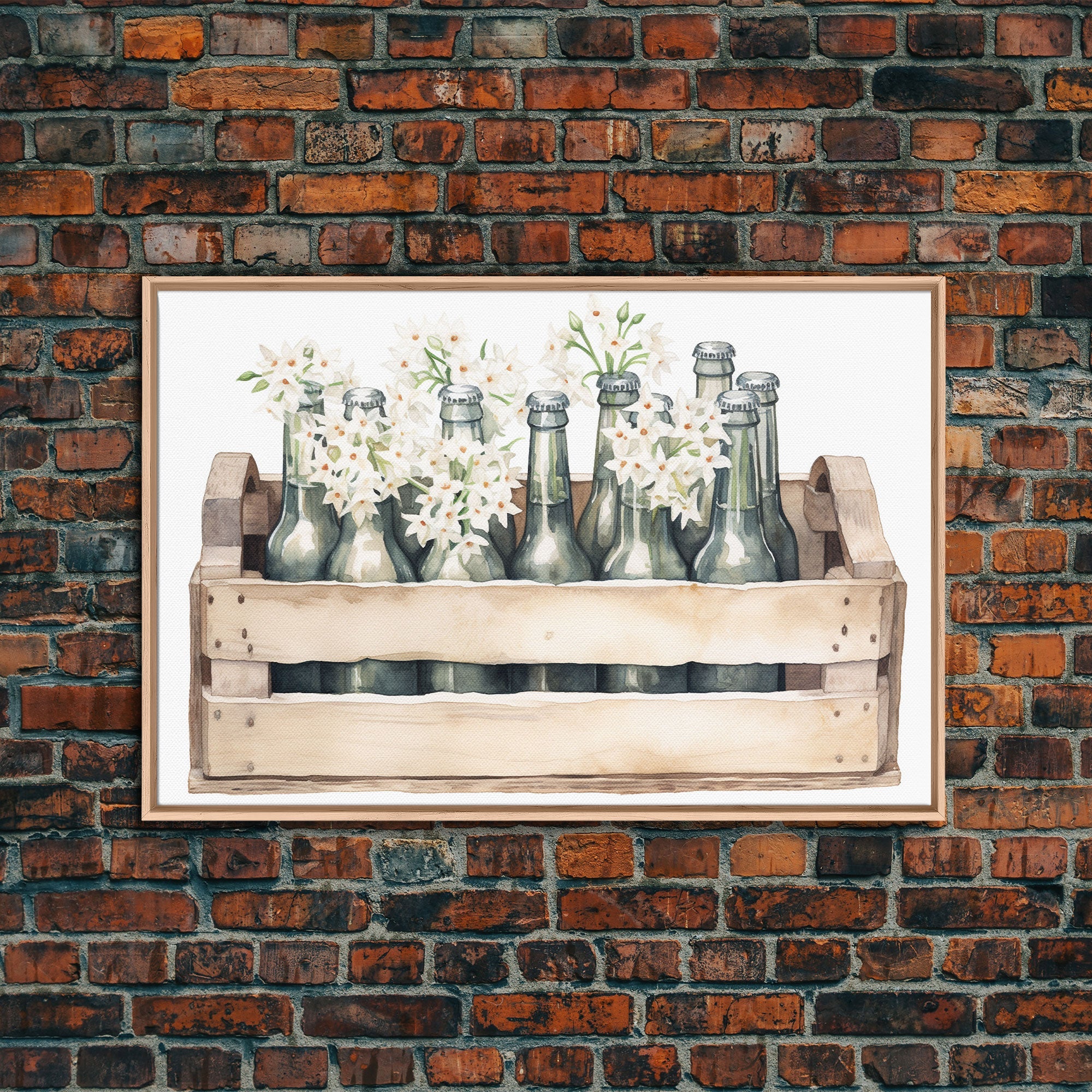 Farmhouse Kitchen Art - White Hydrangea Flowers, Vintage Cottage Style Wall Decor Prints or Canvas Artwork, Rustic / Primitive Kitchen Decor