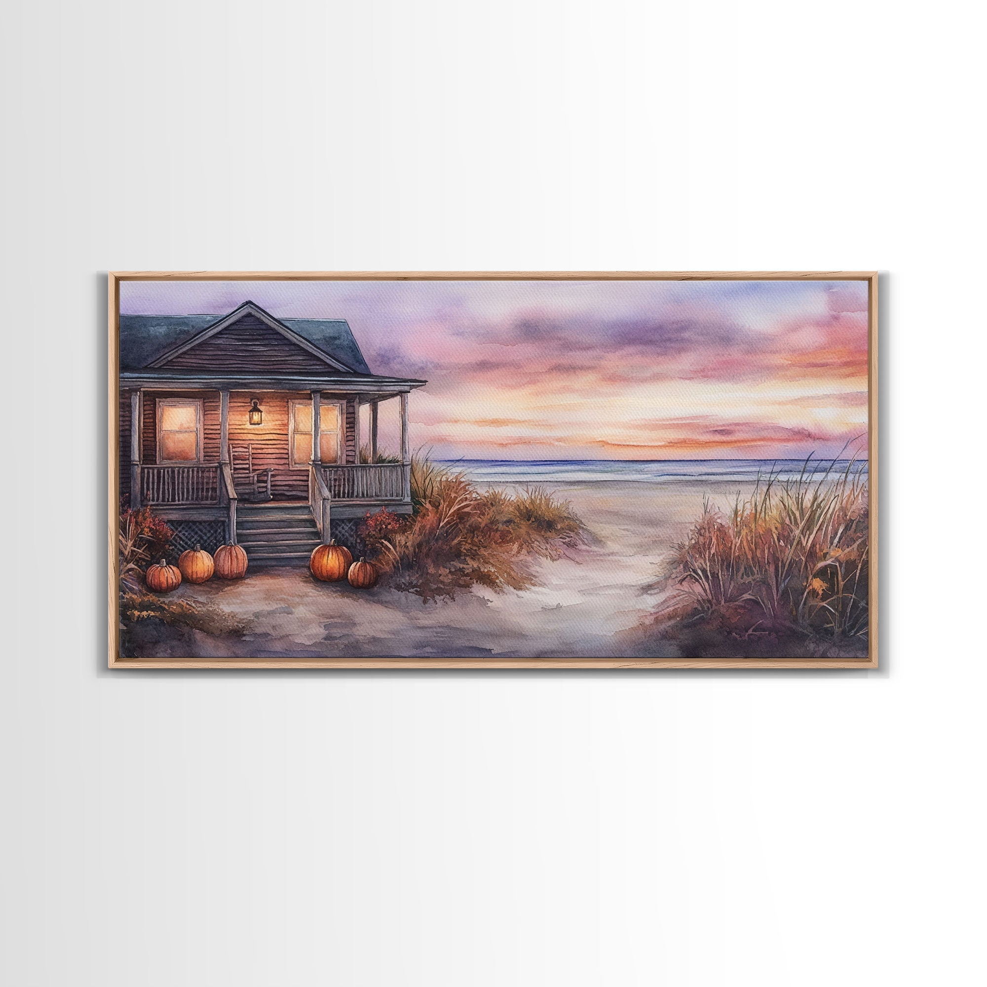 Rustic Beach Cottage Fall Scene
