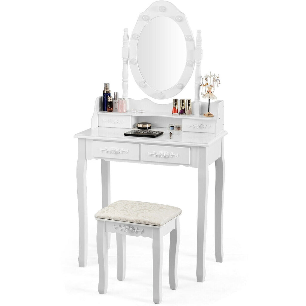 Vanity Dressing Table Set With Dimmable Bulbs