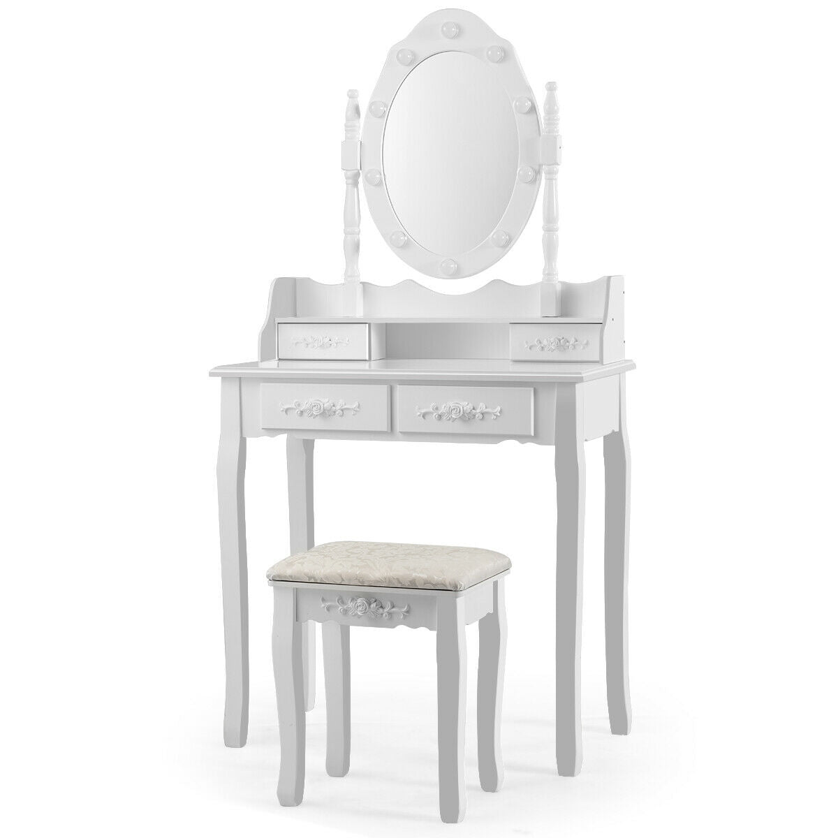 Vanity Dressing Table Set With Dimmable Bulbs