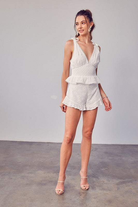 Embroidered Eyelet Shorts