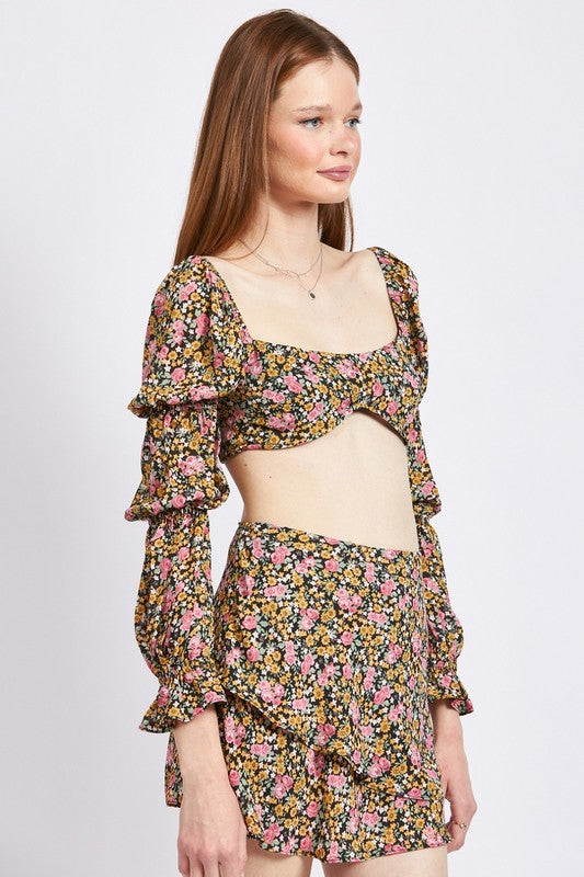 Ditsy Floral Puff Sleeve Top