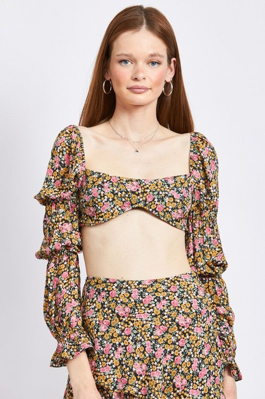 Ditsy Floral Puff Sleeve Top