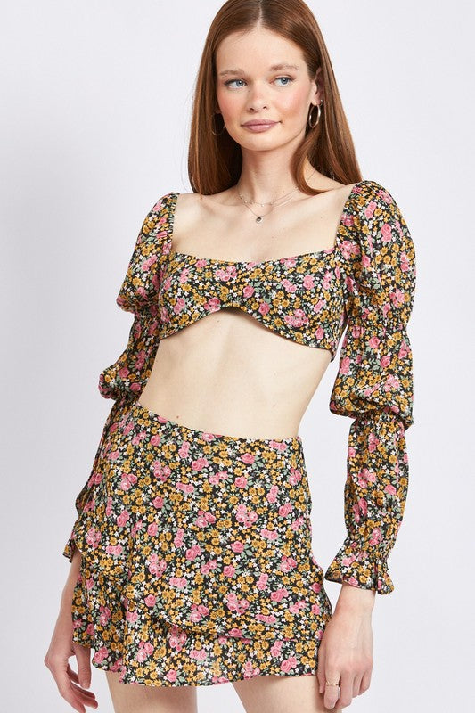 Ditsy Floral Puff Sleeve Top