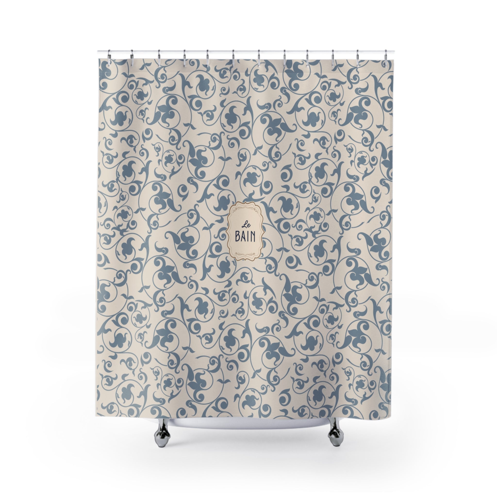 French 'Le Bain' Elegant Floral Shower Curtain