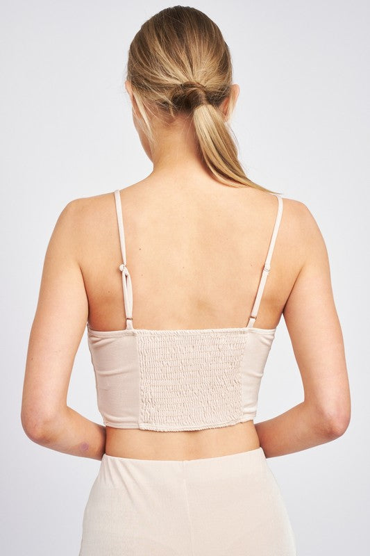 Cream Cropped Criss Cross Top