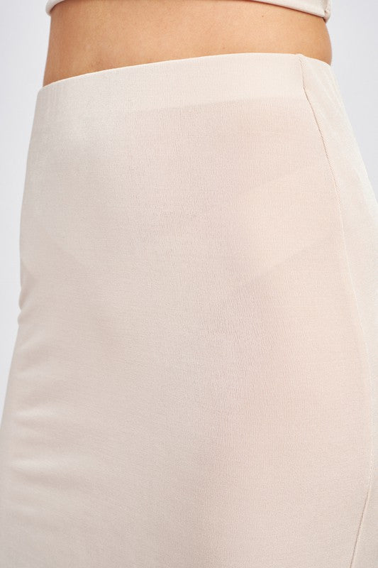 High Waisted Cream Maxi Skirt