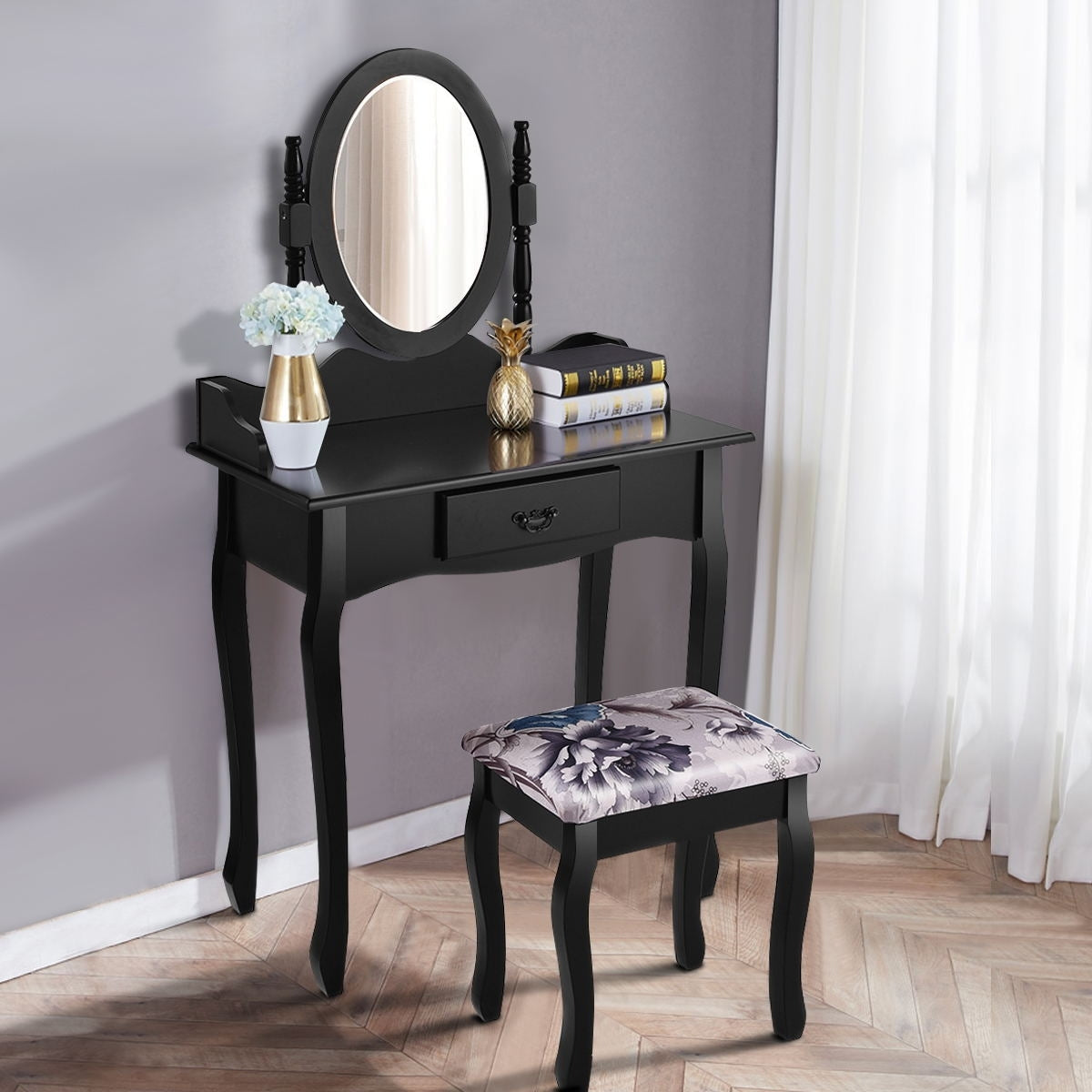Wood Vanity Set