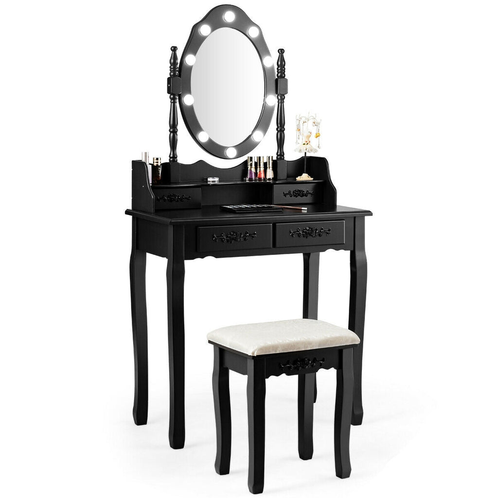 Vanity Dressing Table Set With Dimmable Bulbs