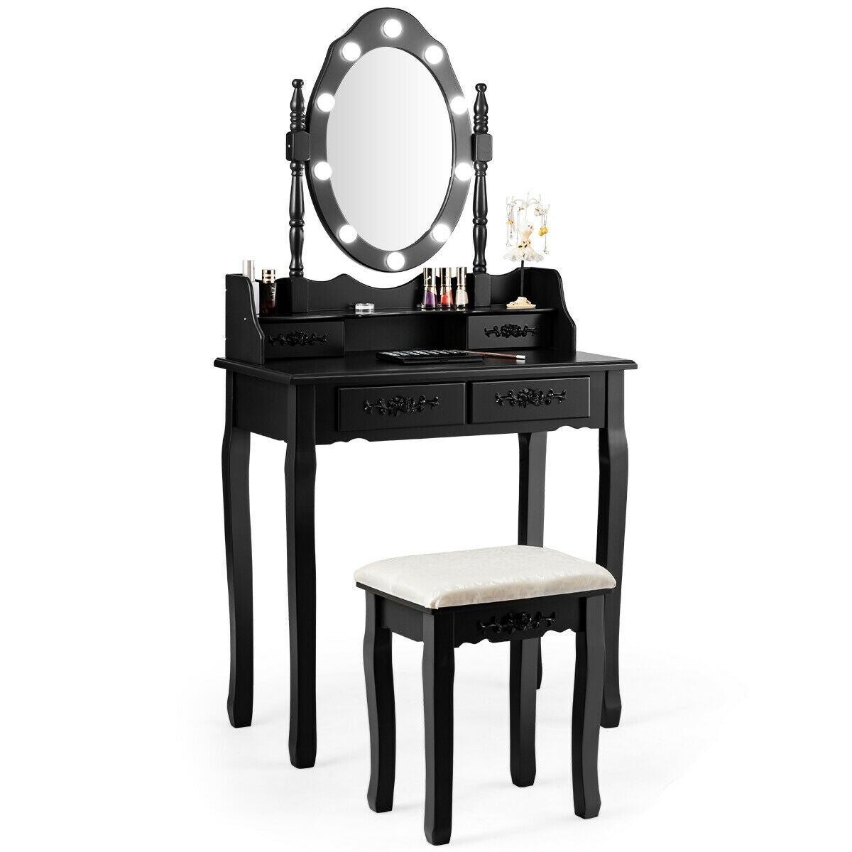 Vanity Dressing Table Set With Dimmable Bulbs