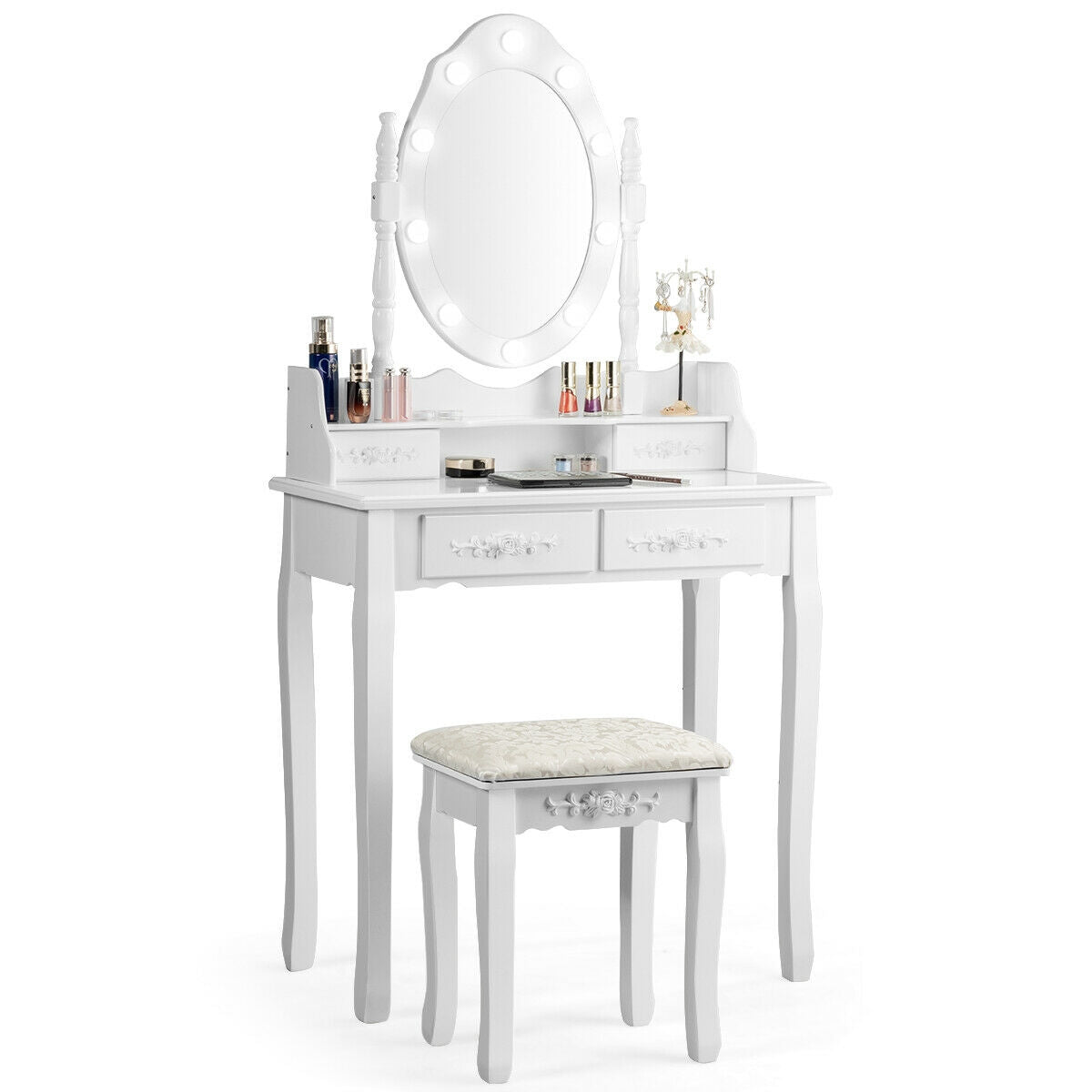 Vanity Dressing Table Set With Dimmable Bulbs
