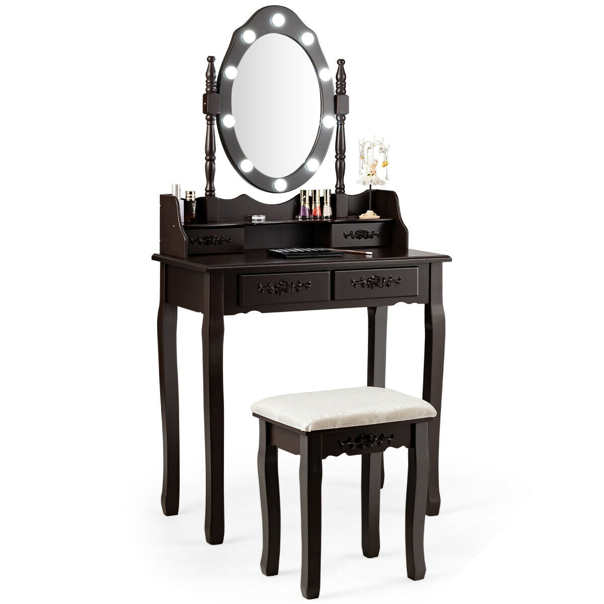 Vanity Dressing Table Set With Dimmable Bulbs