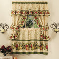 Cottage Window Curtain Set - Apple Orchard, 5-Piece with Valance, Tiers, and Tiebacks - Antique - 57x36