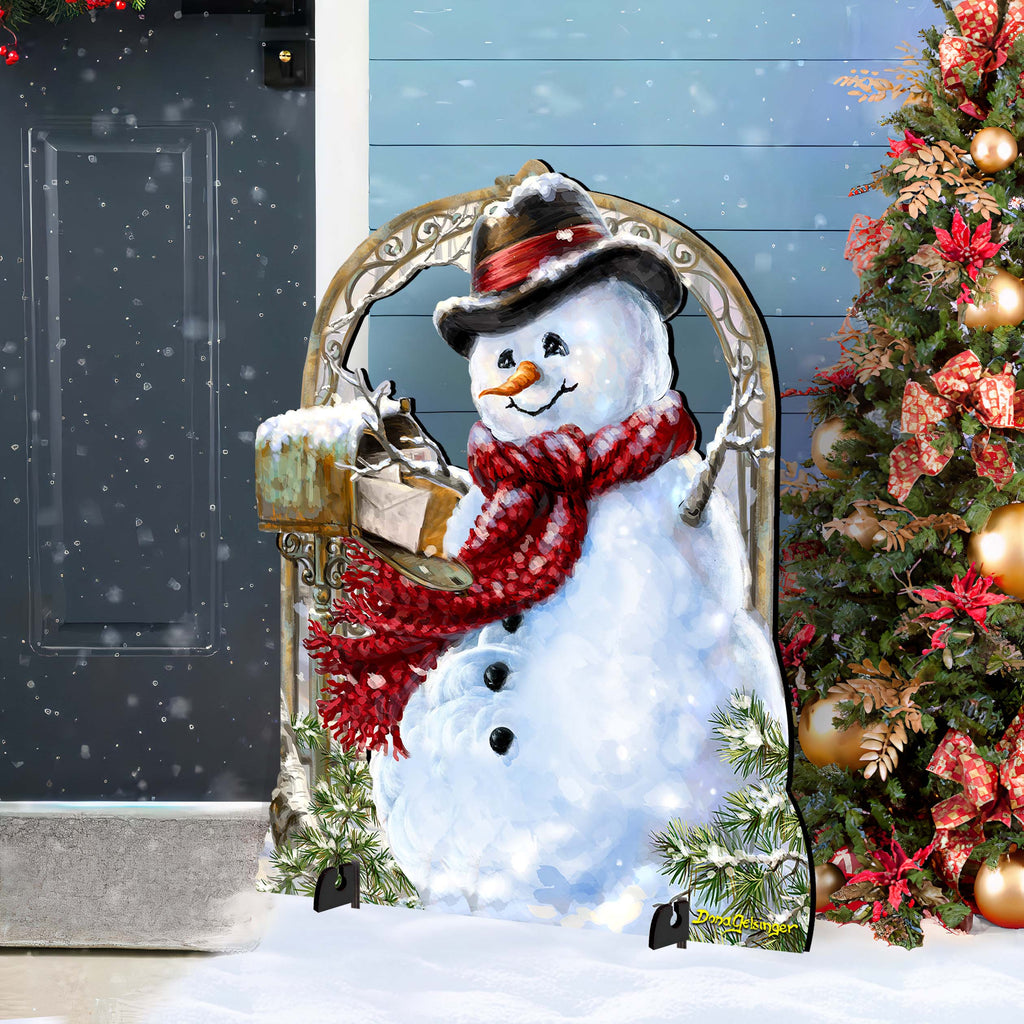 Seasons Greetings Snowman Outdoor Holiday Decor