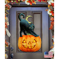 Spooky Halloween Cat Door Decor