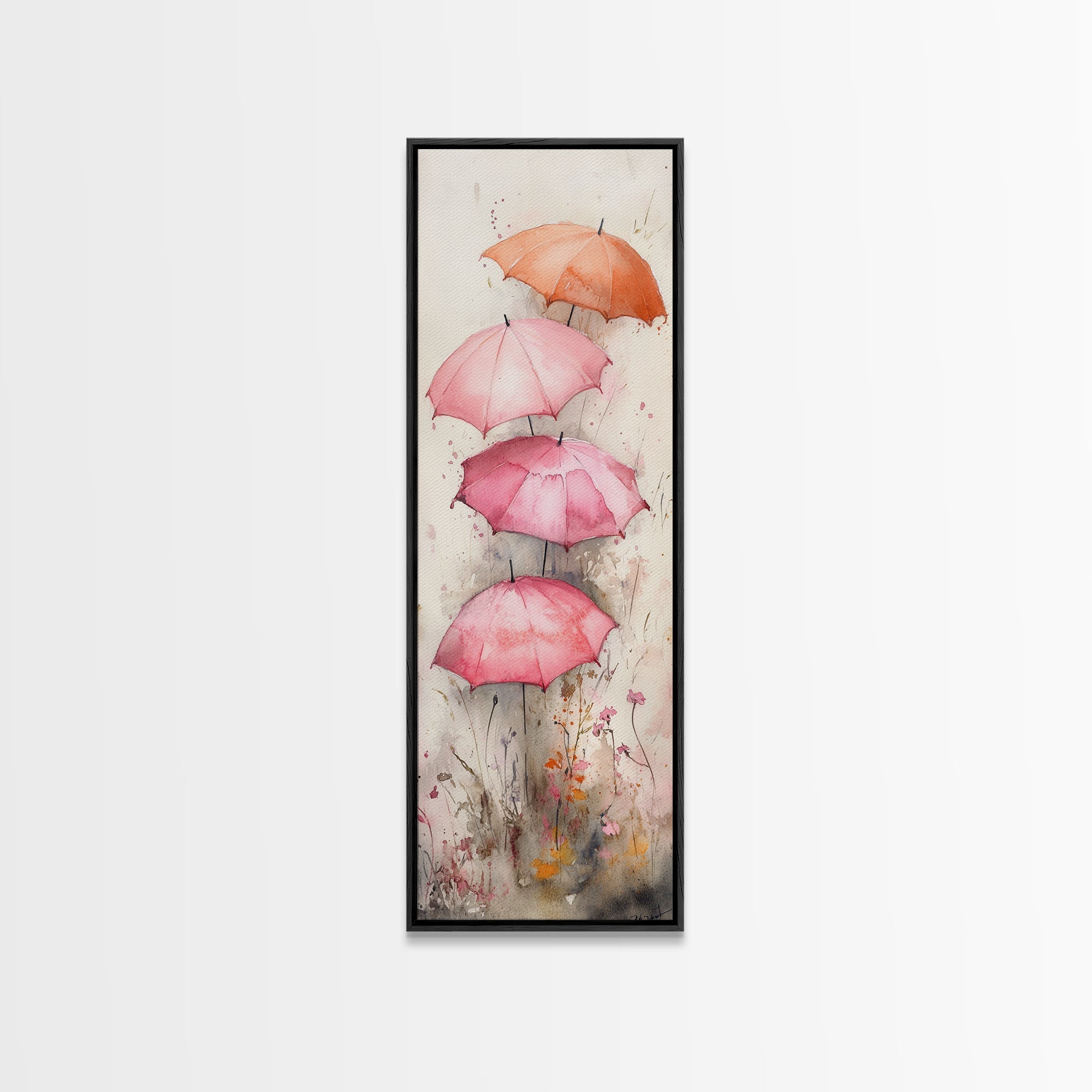 Floral Umbrella Canvas Print Wildflower Painting