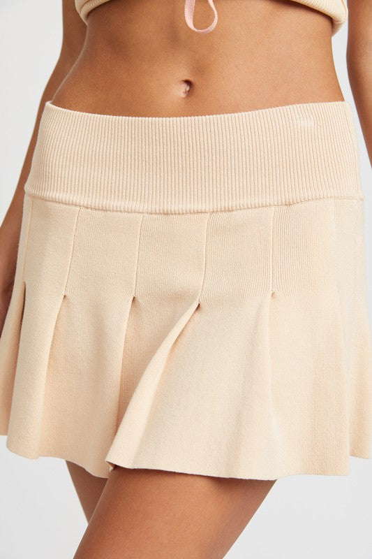 Low Waist Ribbed Mini Skirt