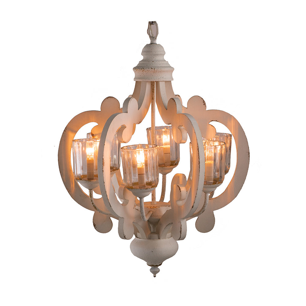 Farmhouse 6-Light Wood Chandelier