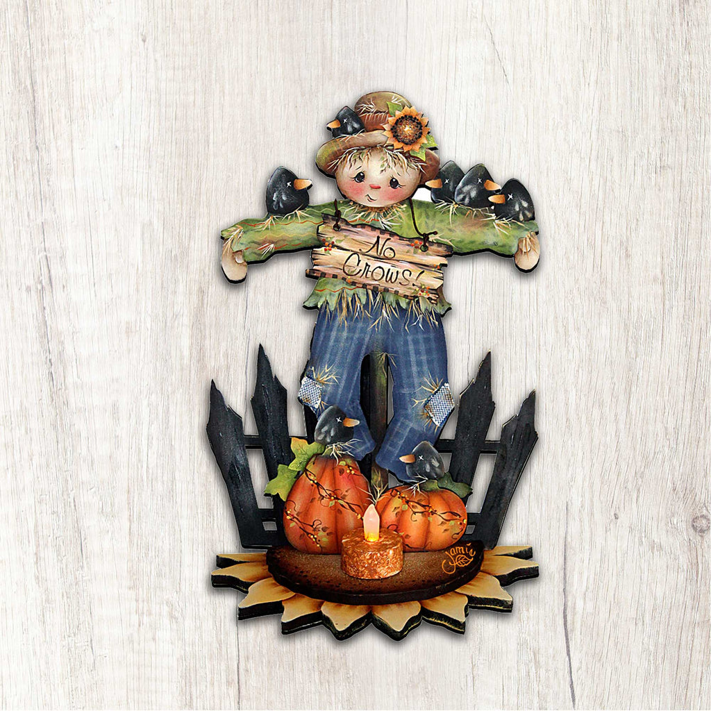 No Crows Scarecrow Halloween Door Decor