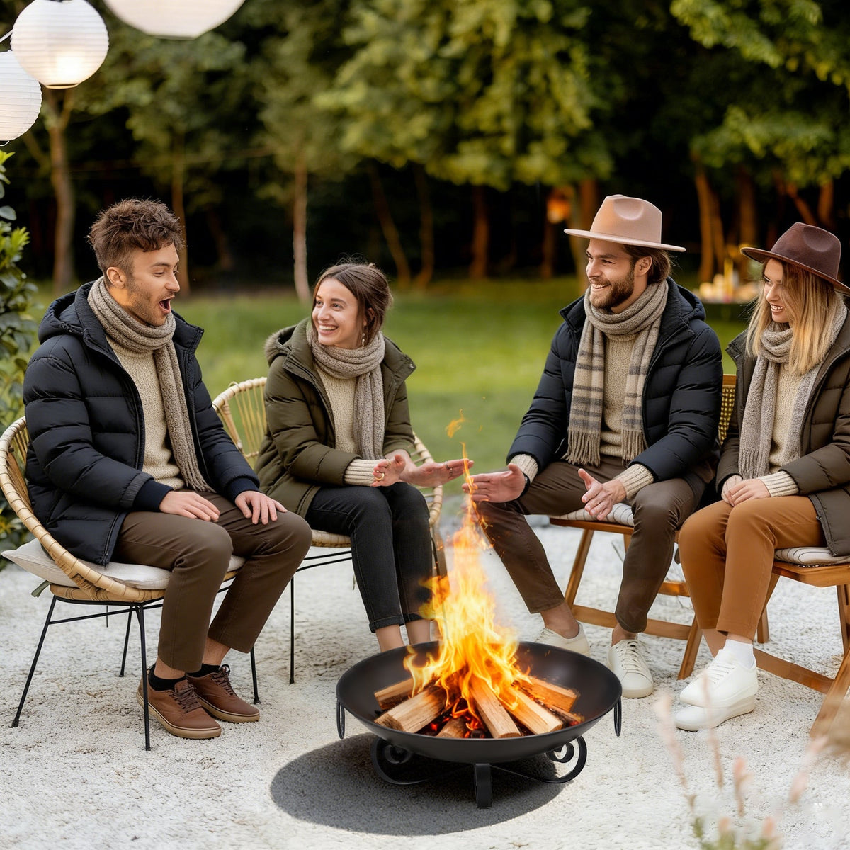 24 Inch Heavy-Duty Metal Fire Pit Bowl