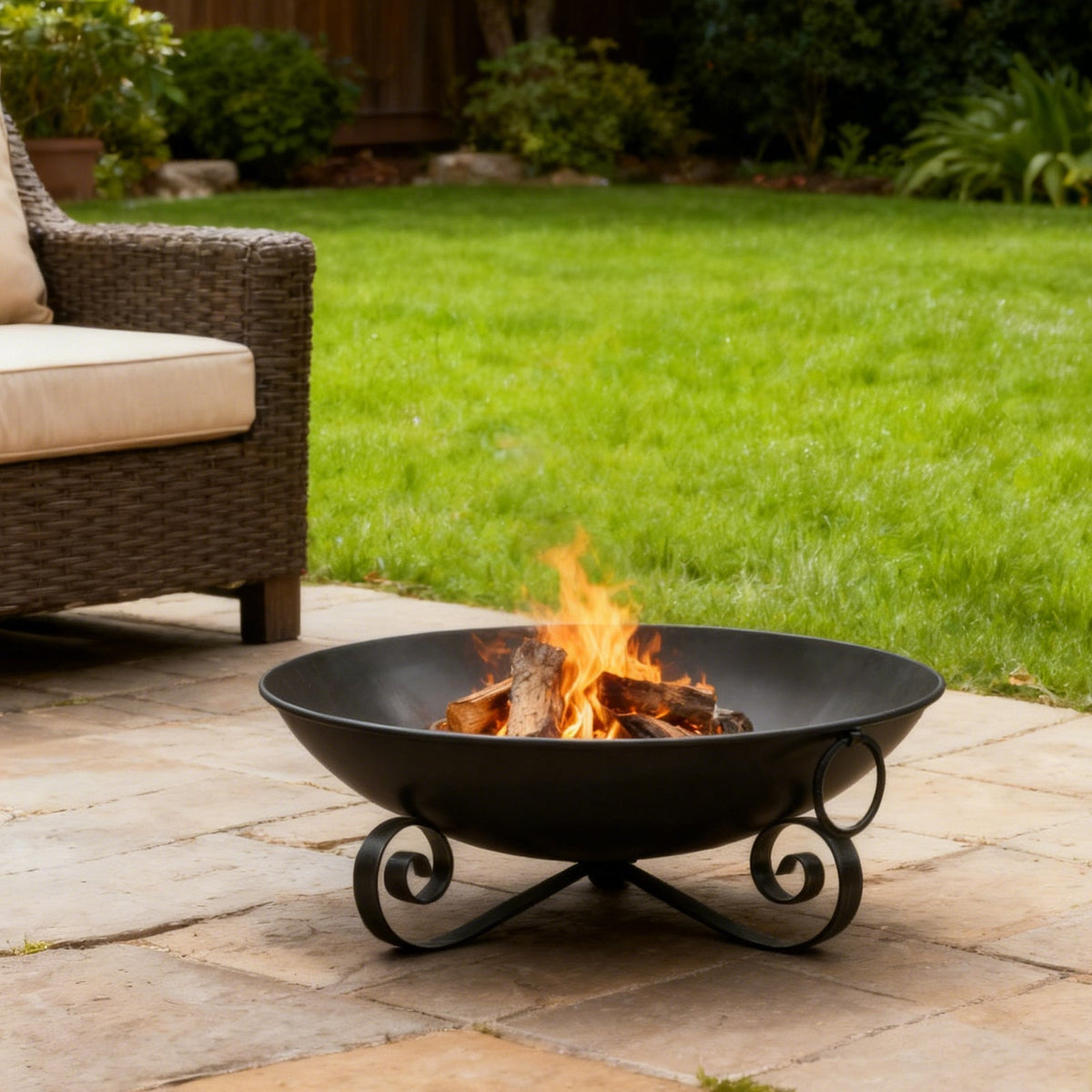 24 Inch Heavy-Duty Metal Fire Pit Bowl