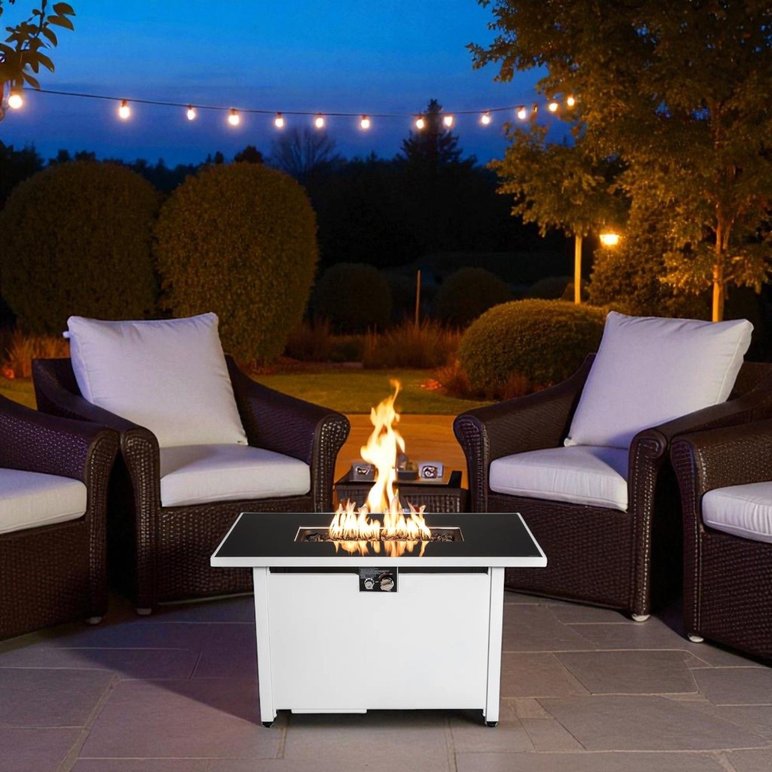 Outdoor 43" Rectangular Fire Pit Table