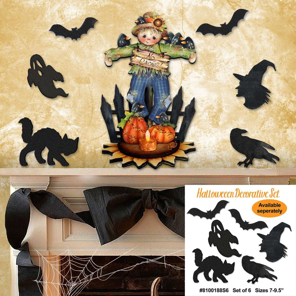 No Crows Scarecrow Halloween Door Decor