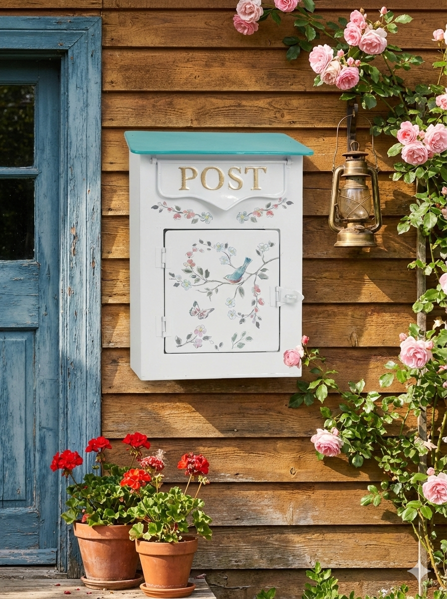 Vintage Farmhouse Wall-Mounted Metal Letter Box