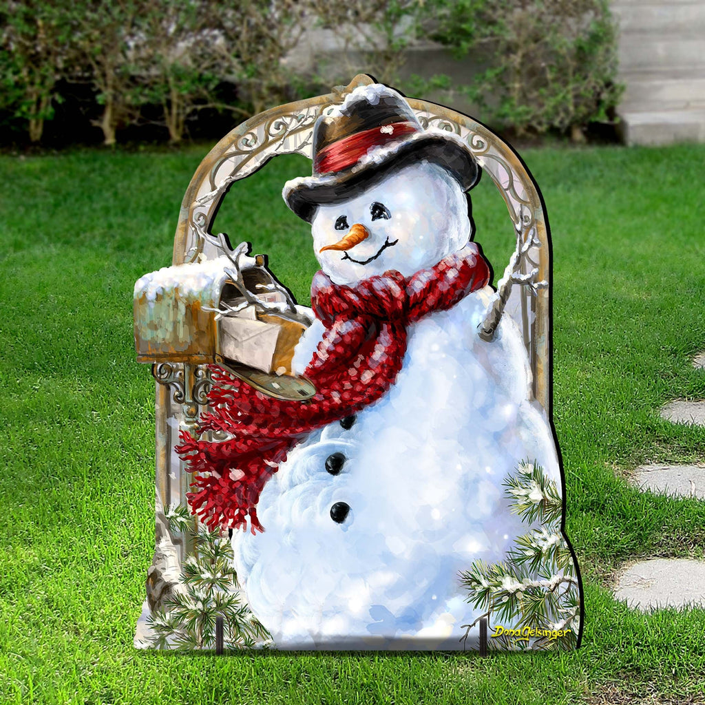 Seasons Greetings Snowman Outdoor Holiday Decor