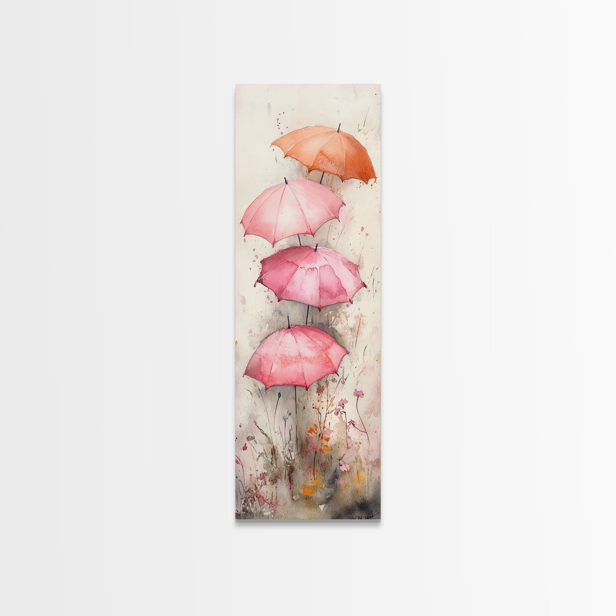 Floral Umbrella Canvas Print Wildflower Painting