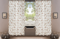 Pink Roses Cottage Sheer Window Panel Curtains