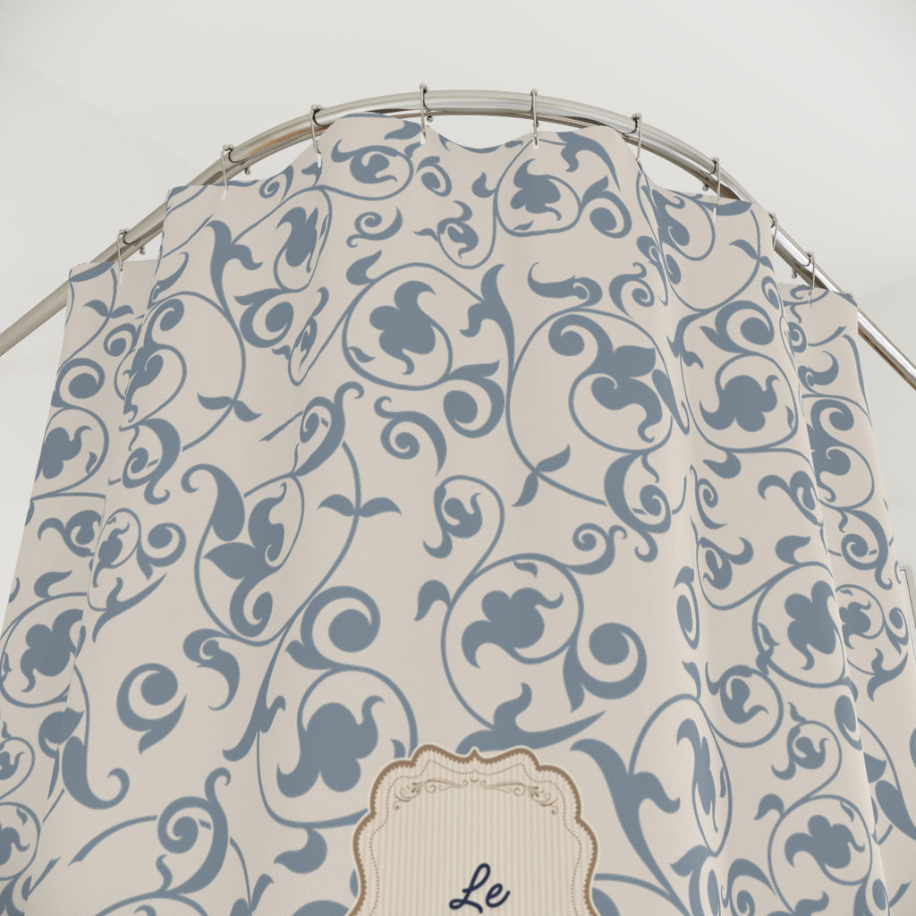 French 'Le Bain' Elegant Floral Shower Curtain