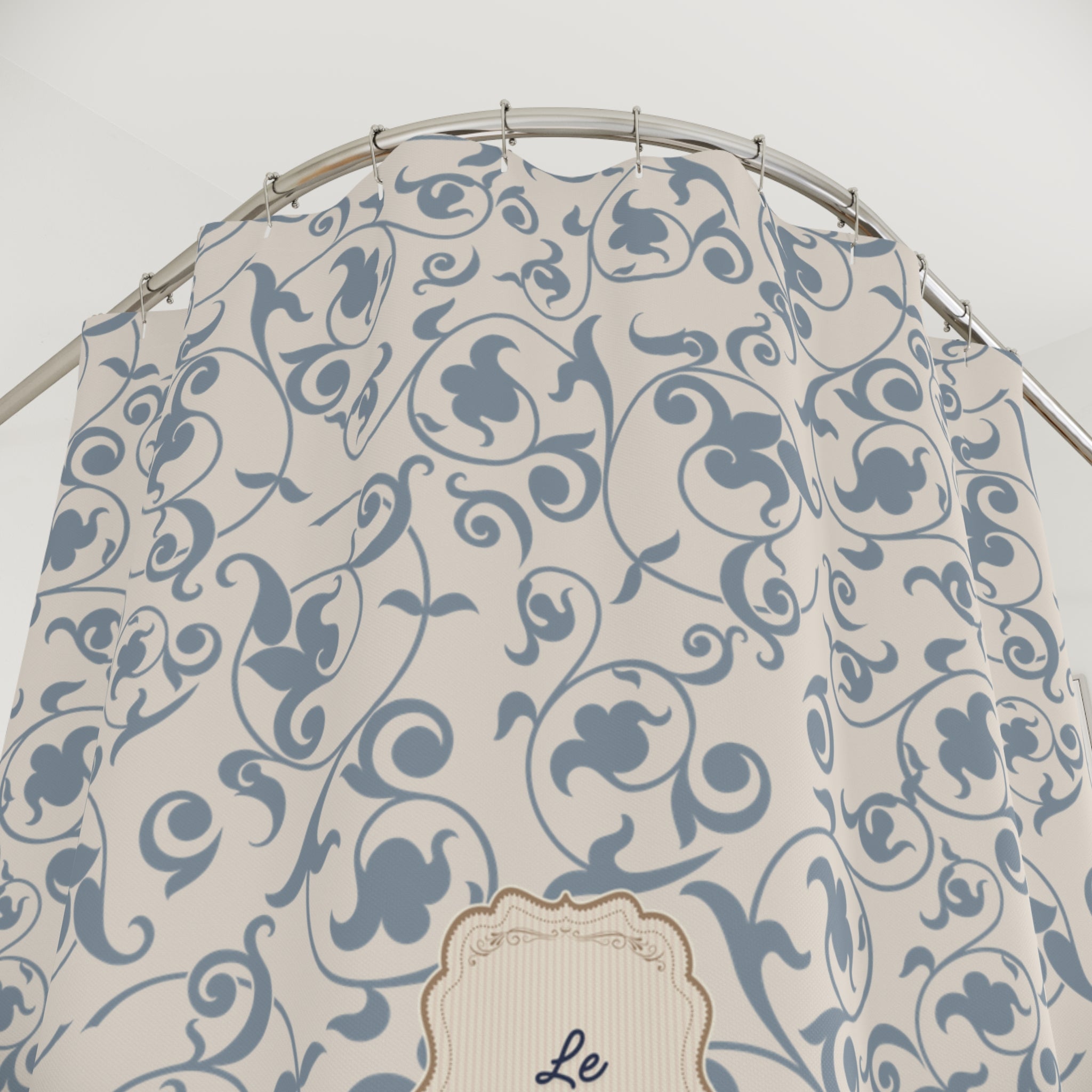 French 'Le Bain' Elegant Floral Shower Curtain