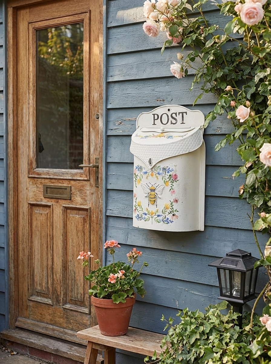 Vintage Farmhouse Wall-Mounted Metal Letter Box