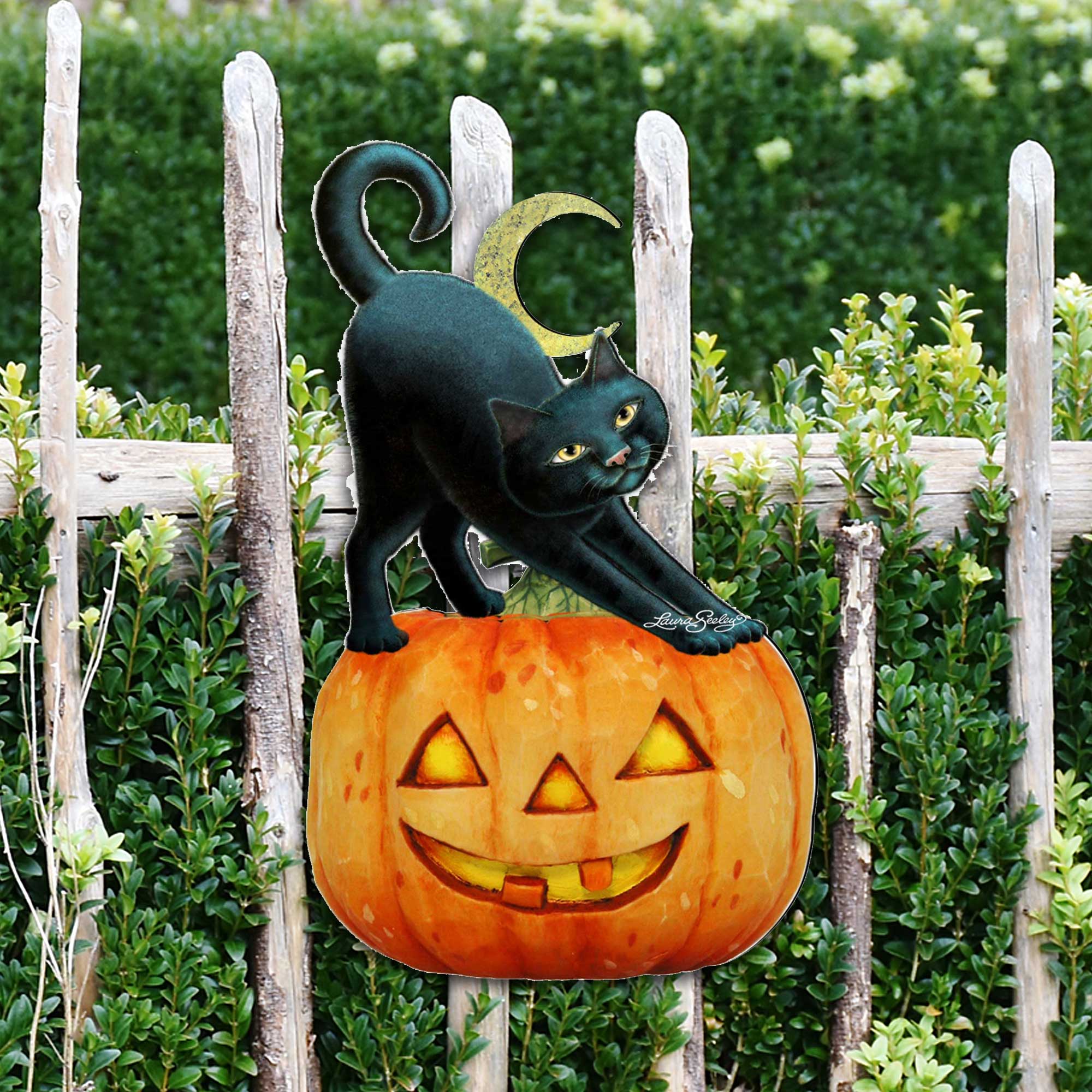 Spooky Halloween Cat Door Decor
