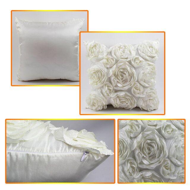 3D Roses Style Embroidered Pillowcase