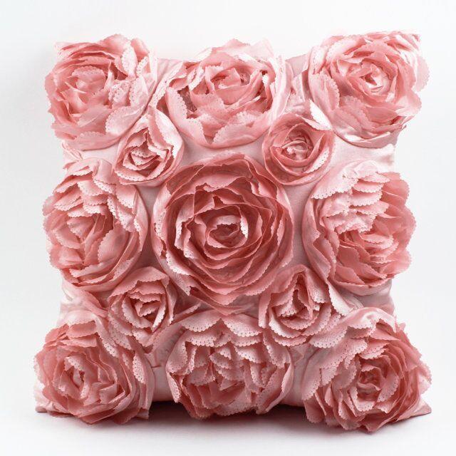 3D Roses Style Embroidered Pillowcase