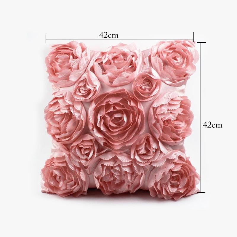 3D Roses Style Embroidered Pillowcase