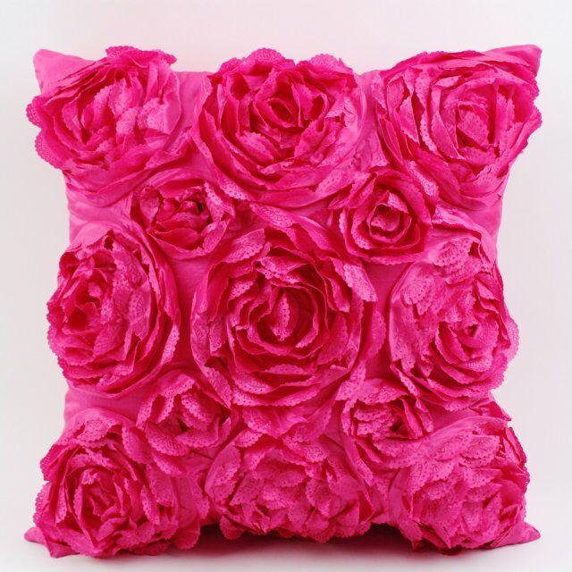 3D Roses Style Embroidered Pillowcase