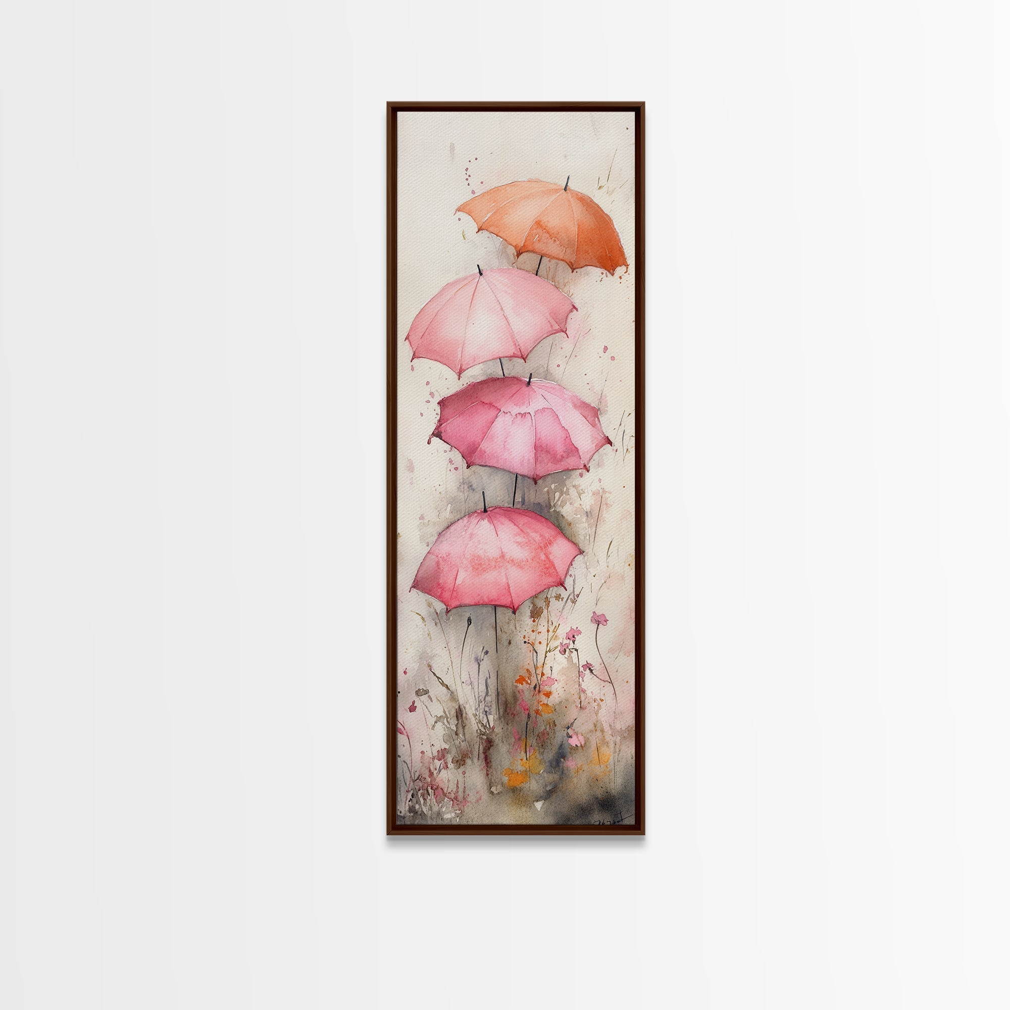 Floral Umbrella Canvas Print Wildflower Painting