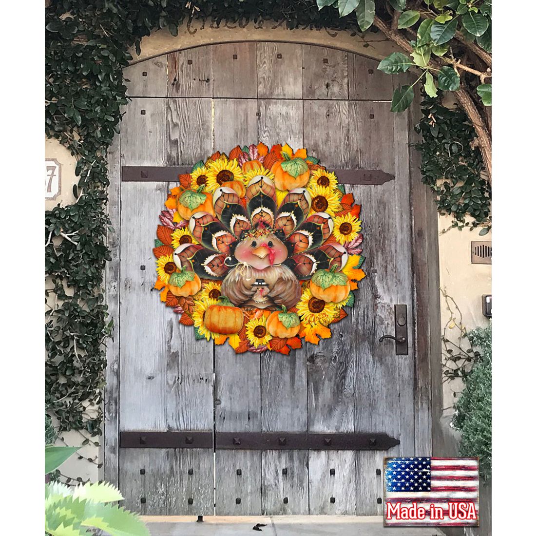 Turkey Holiday Door Wreath