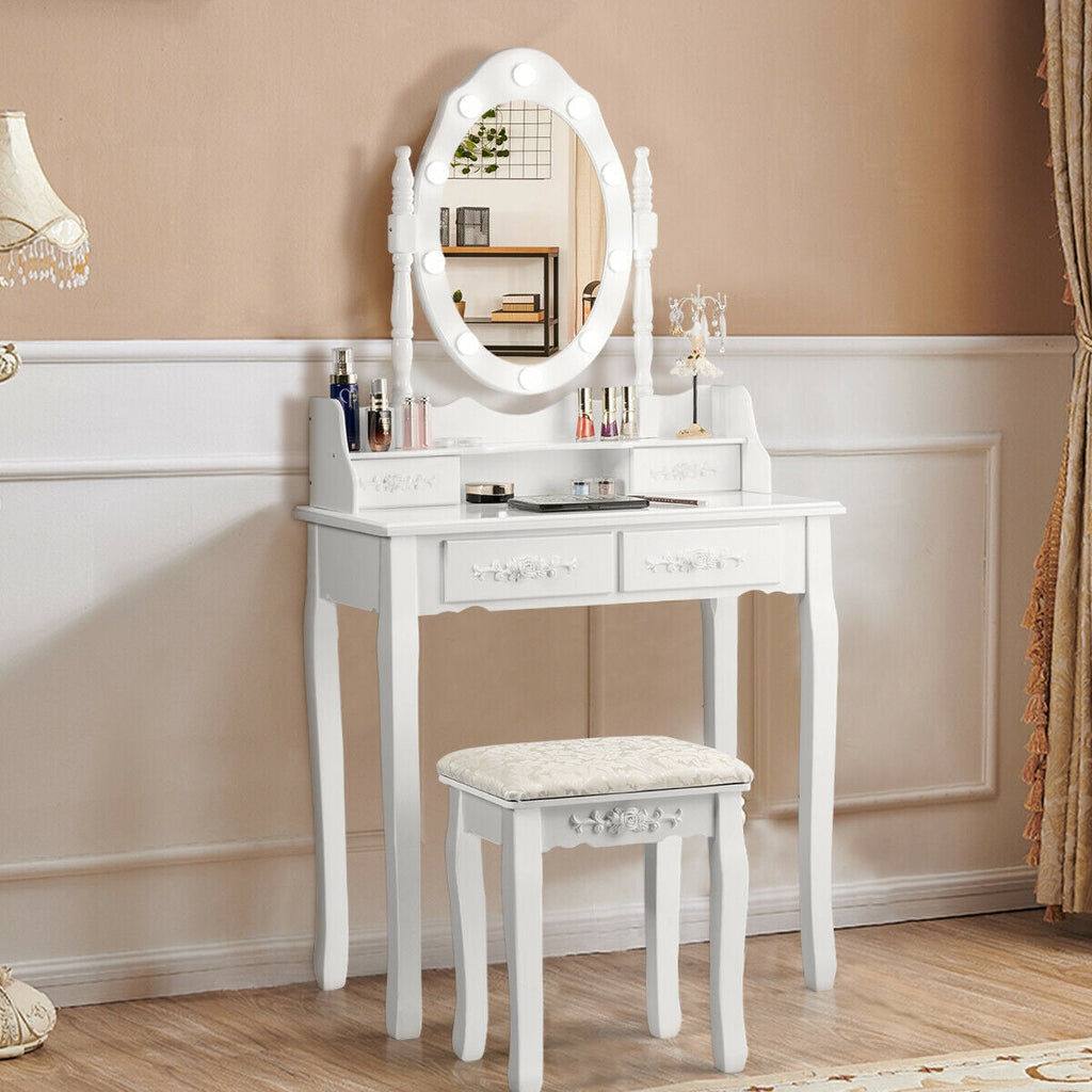 Vanity Dressing Table Set With Dimmable Bulbs