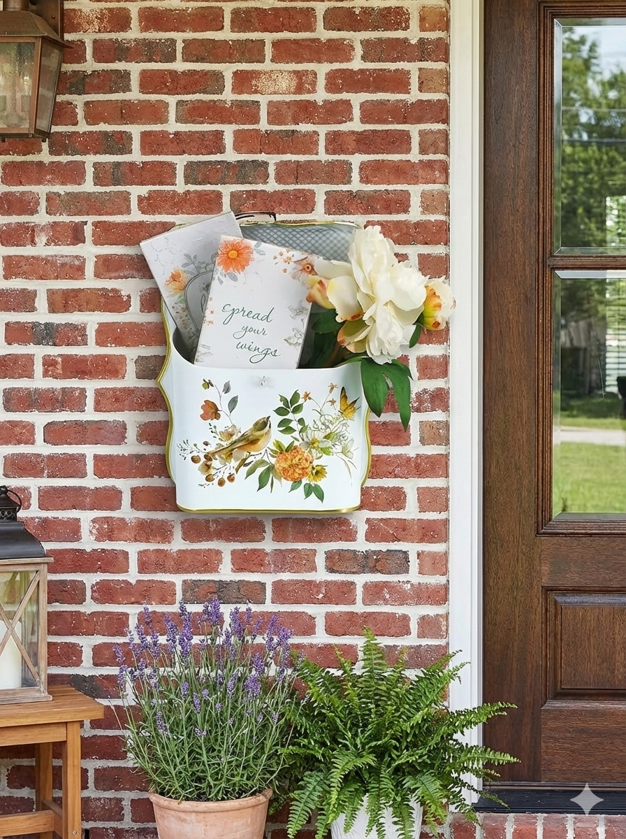 Vintage Farmhouse Wall-Mounted Metal Letter Box