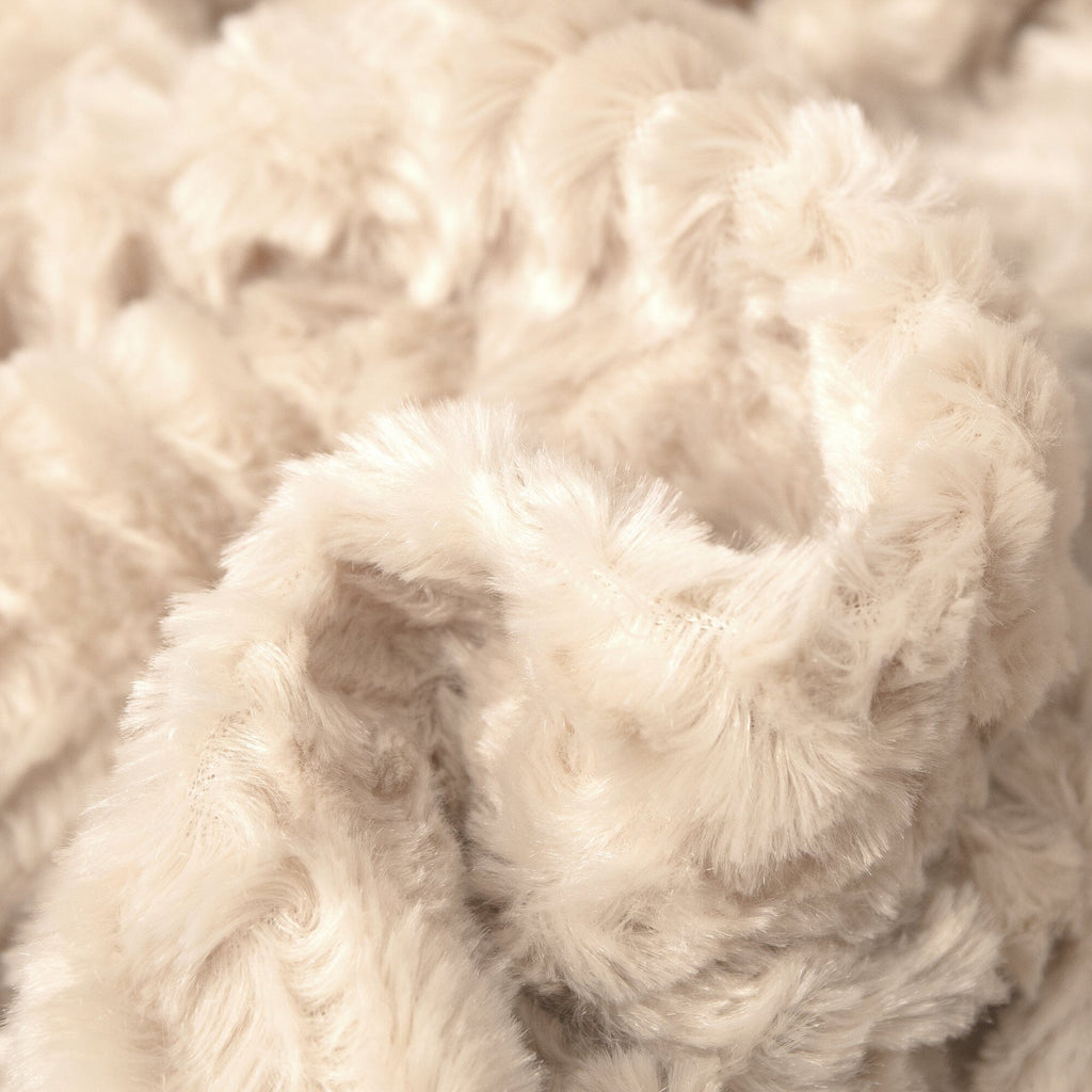 Ivory Faux Fur Throw Blanket