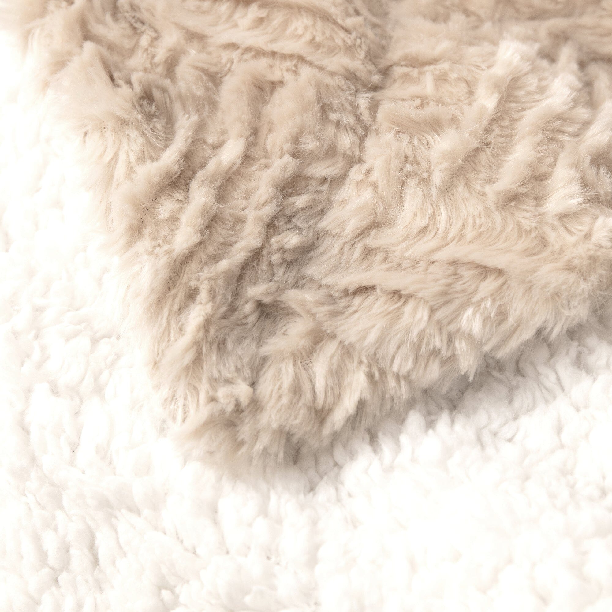 Ivory Faux Fur Throw Blanket