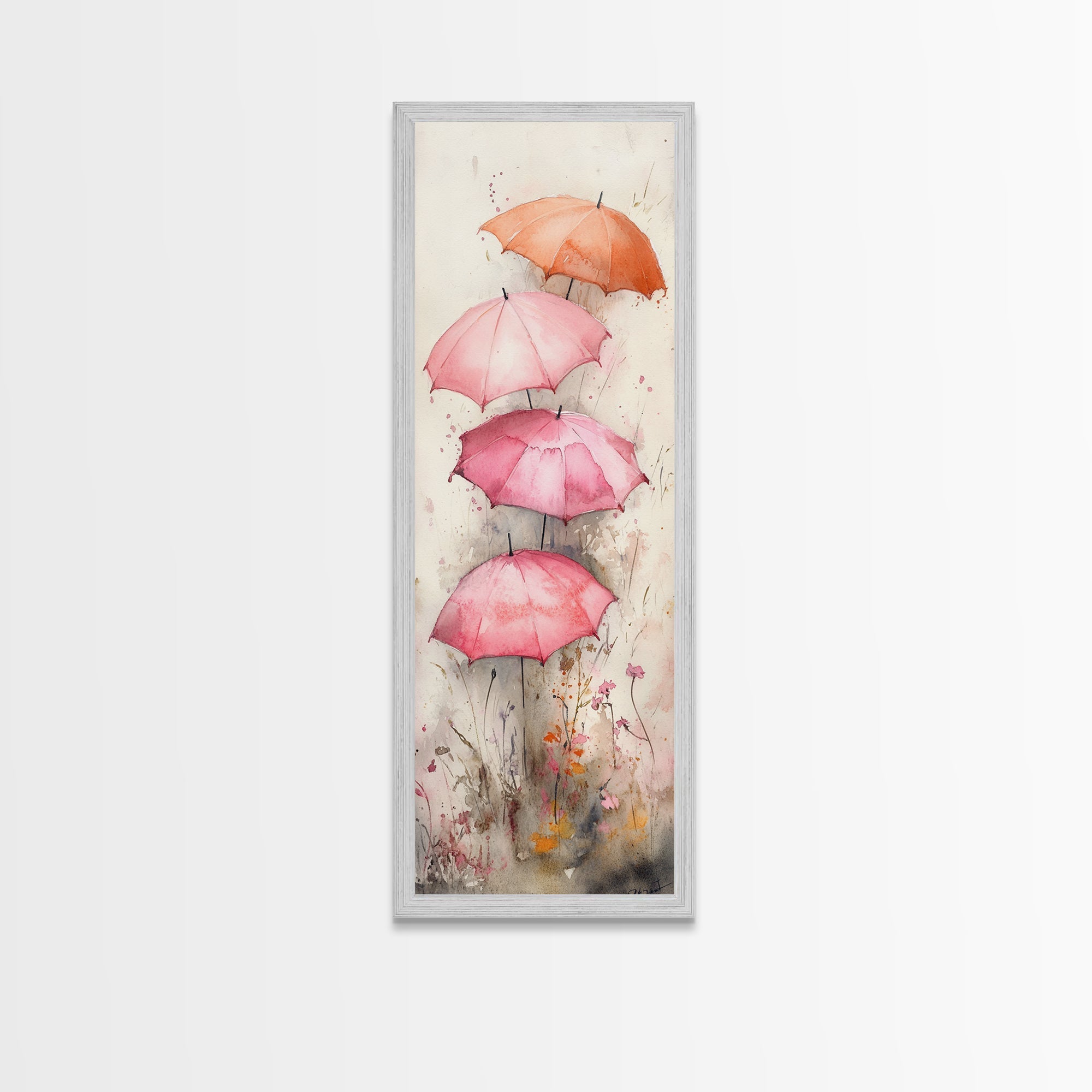 Floral Umbrella Canvas Print Wildflower Painting