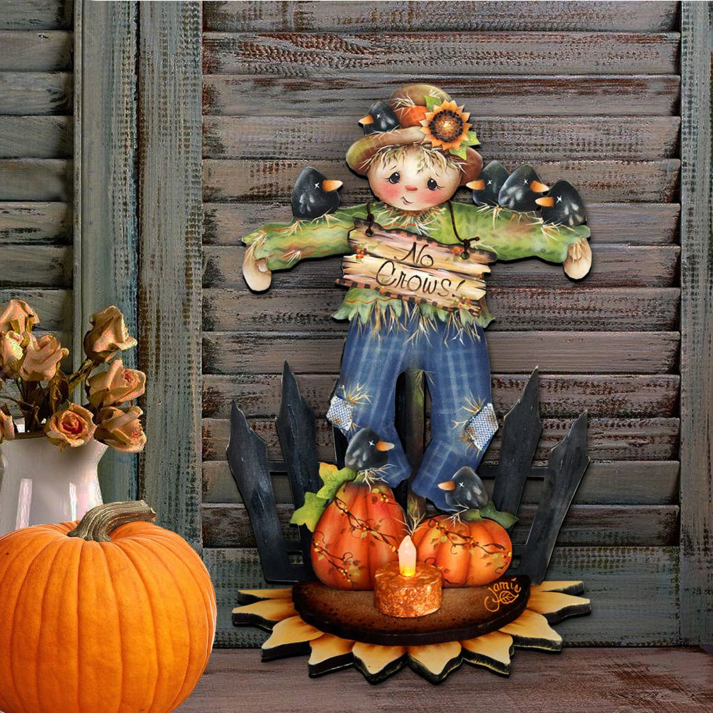 No Crows Scarecrow Halloween Door Decor