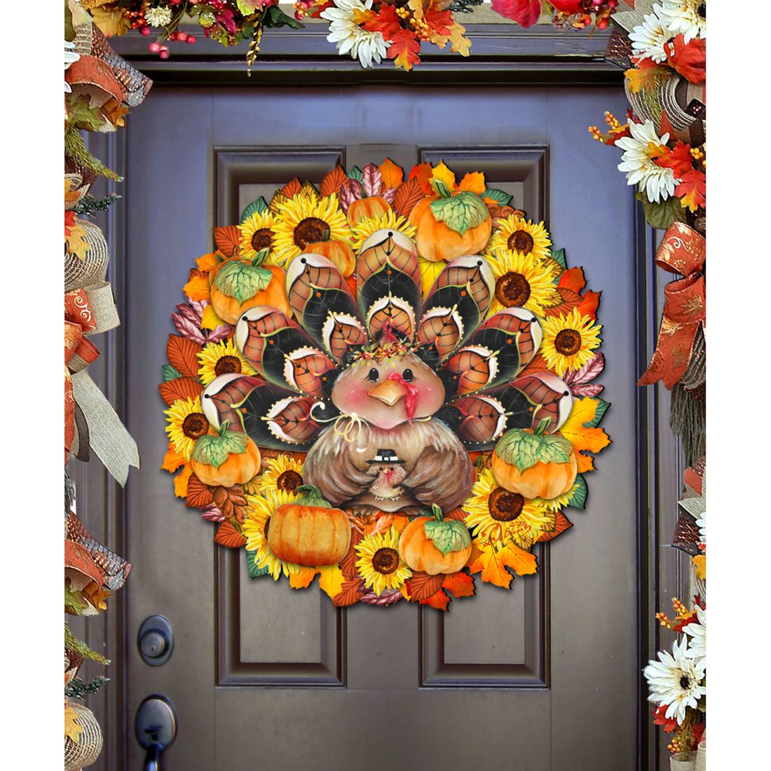Turkey Holiday Door Wreath